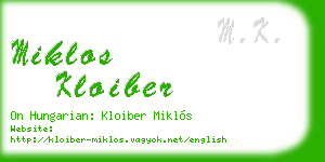 miklos kloiber business card